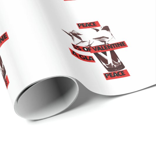 Deel de liefde: een glas Valentijn Vredeskunst Cadeaupapier (Rol Hoek)