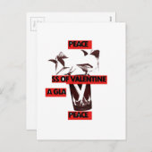 Deel de liefde: een glas Valentijn Vredeskunst Feestdagenkaart (Voorkant / Achterkant)