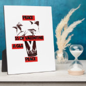 Deel de liefde: een glas Valentijn Vredeskunst Fotoplaat (Zijkant)