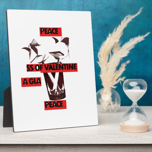 Deel de liefde: een glas Valentijn Vredeskunst Fotoplaat (Zijkant)