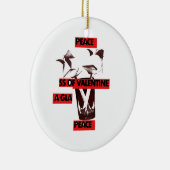 Deel de liefde: een glas Valentijn Vredeskunst Keramisch Ornament (Rechts)