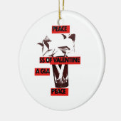 Deel de liefde: een glas Valentijn Vredeskunst Keramisch Ornament (Links)