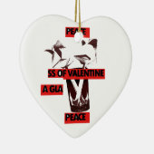 Deel de liefde: een glas Valentijn Vredeskunst Keramisch Ornament (Rechts)
