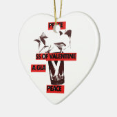Deel de liefde: een glas Valentijn Vredeskunst Keramisch Ornament (Links)