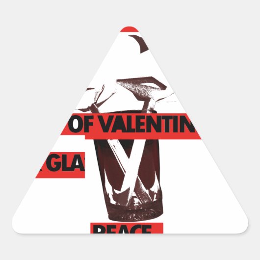Deel de liefde: een glas Valentijn Vredeskunst Sticker (Voorkant)