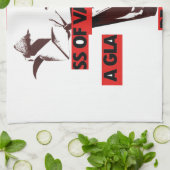 Deel de liefde: een glas Valentijn Vredeskunst Theedoek (Gevouwen)