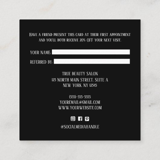 Deel de Liefde Eenvoudige Minimale Harten Script R Aanbevelingskaartje (Achterkant)