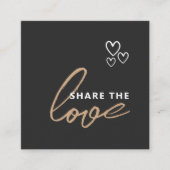Deel de liefde Elegant Black Script Typografie Aanbevelingskaartje (Voorkant)