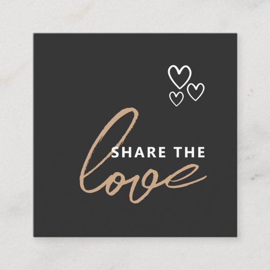 Deel de liefde Elegant Black Script Typografie Aanbevelingskaartje (Voorkant)