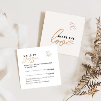 Deel de Liefde Elegante Crème Script Typografie  Aanbevelingskaartje