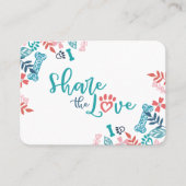 Deel de liefde Floral & Foliage Pet Pattern Aanbevelingskaartje (Voorkant)