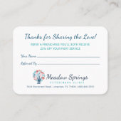 Deel de liefde Floral & Foliage Pet Pattern Aanbevelingskaartje (Achterkant)