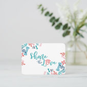 Deel de liefde Floral & Foliage Pet Pattern Aanbevelingskaartje (Staand voorkant)