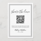 Deel de Liefde Foto Capture QR Code Trouwen Informatiekaartje (Voorkant)