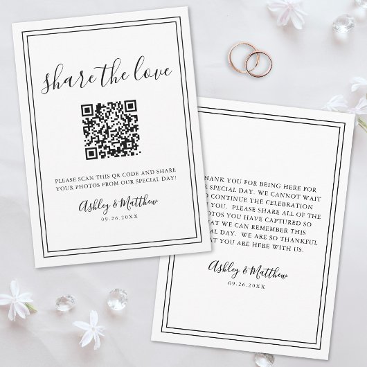 Deel de Liefde Foto Capture QR Code Trouwen Informatiekaartje