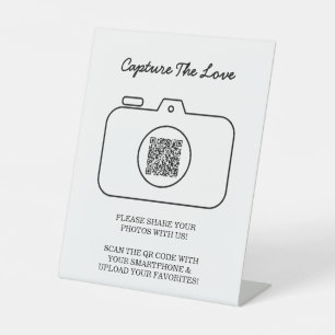 Deel de liefde Foto delen QR-code Reclamebord Met Voetstuk