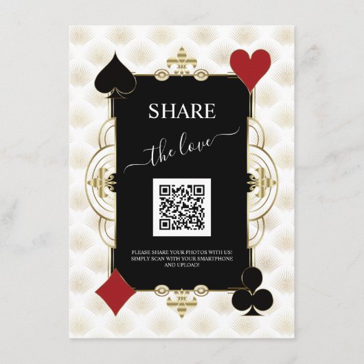 Deel De Liefde Foto Huwelijk QR Code Bord Menu (Voorkant)