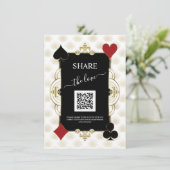 Deel De Liefde Foto Huwelijk QR Code Bord Menu (Staand voorkant)