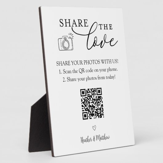 Deel de Liefde Fotoalbum QR Code Fotoplaat (Zijkant)