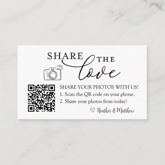 Deel de Liefde Fotoalbum QR Code Informatiekaartje (Voorkant)