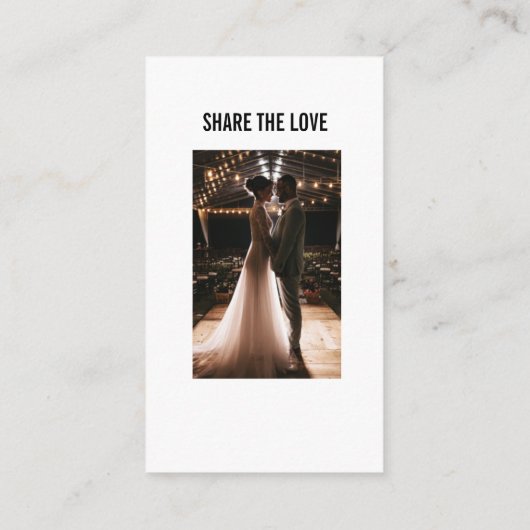 Deel de liefde | Fotodeling met QR-code Informatiekaartje (Achterkant)