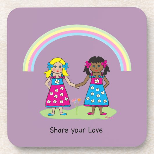 Deel de Liefde - Gelijkheid voor iedereen Bier Onderzetter (Voorkant)