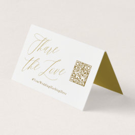 Deel de Liefde Gold Wedding QR Code Tent Kaart