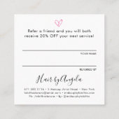 Deel de liefde handgemaakte rustieke script typogr aanbevelingskaartje (Achterkant)