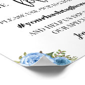 Deel de Liefde Hashtag Bruiloft Bruidsuitnodiging  Poster (Hoek)