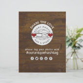 Deel de Liefde Hashtag Foto's Rustic Wedding Sign (Staand voorkant)