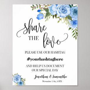 Deel de Liefde Hashtag Wedding Vrijgezellenfeest B Poster