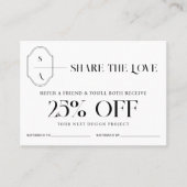 Deel de Liefde Minimale Aangepaste Monogram Crest Aanbevelingskaartje (Voorkant)