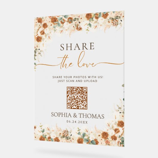 Deel de liefde QR Acryl Teken Bord (Hoek)