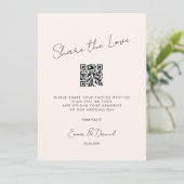 Deel de Liefde QR Code Beige Trouwgalerij (Staand voorkant)