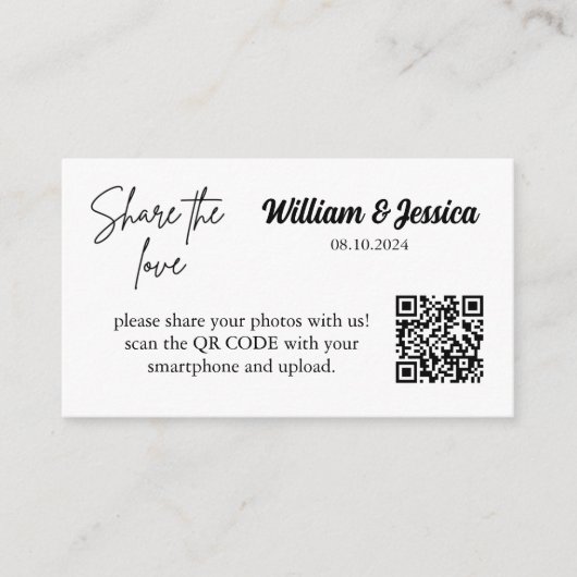 Deel De Liefde QR Code Bijlagekaart Informatiekaartje (Voorkant)