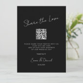 Deel de Liefde QR Code Black Wedding Gallery (Staand voorkant)