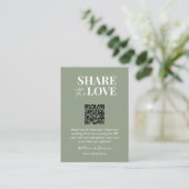 Deel de liefde QR code bruiloft foto delen Informatiekaartje (Staand voorkant)