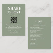 Deel de liefde QR code bruiloft foto delen Informatiekaartje (Voorkant / Achterkant)