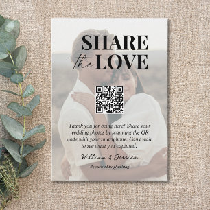 Deel de liefde QR code bruiloft foto delen Informatiekaartje