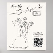 Deel de Liefde QR Code Bruiloft Fotobord Poster (Voorkant)