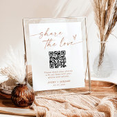 Deel de Liefde QR Code Bruiloft Fotobord Poster
