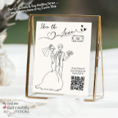Deel de Liefde QR Code Bruiloft Fotobord Poster