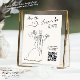 Deel de Liefde QR Code Bruiloft Fotobord Poster