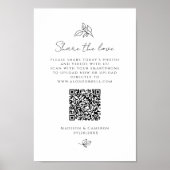 Deel de Liefde QR Code Bruiloft Party Foto Zwart Poster (Voorkant)