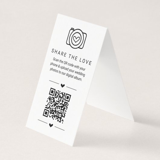 Deel de Liefde QR Code Digitaal Fotoalbum Kaart (Achterkant)
