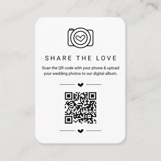 Deel de Liefde QR Code Digitaal Fotoalbum Kaart (Voorkant)