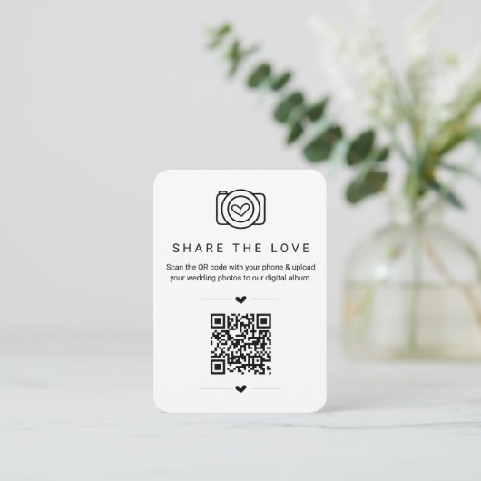 Deel de Liefde QR Code Digitaal Fotoalbum Kaart (Staand voorkant)