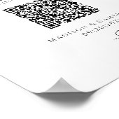 Deel de Liefde QR-code Huwelijk Feest Foto Zwart Poster (Hoek)