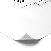 Deel De Liefde QR Code Huwelijksfeest Foto Zwart Poster (Hoek)