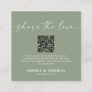 Deel De Liefde QR Code Huwelijksfoto's Delen Informatiekaartje